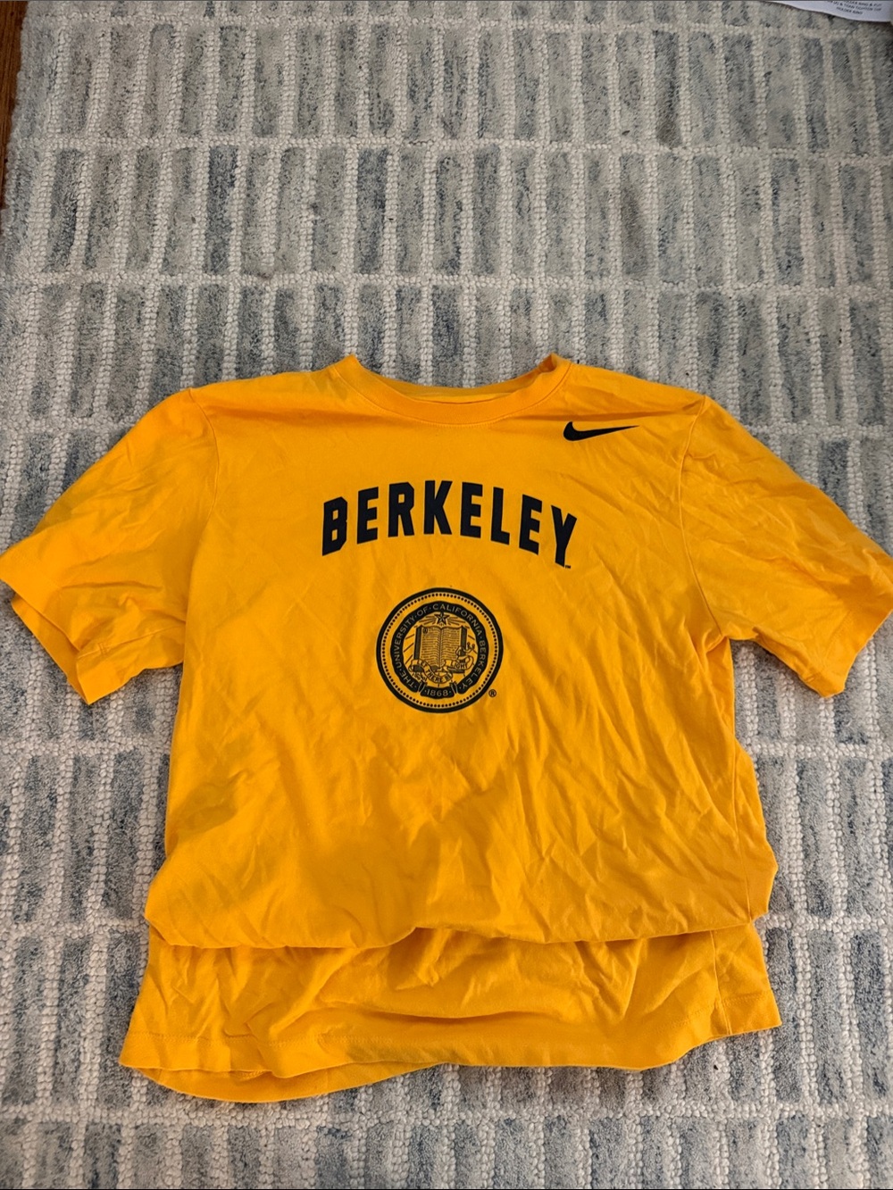 Nike Kids Berkeley Logo Tee in Gold and Black